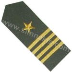 Embroidered Epaulettes Black with Gold Glitter Thread 1 Star 4 Rank 1 Pair