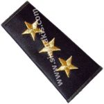 Embroidered Epaulettes Navy Blue with Gold 1-2-3 Star Gold Stitching 1 Pair