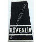 Private Security Epaulettes with Embroidery Black and White 1 Pair