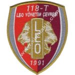 118-T Leo Yönetim Çevresi Logo Embroidered Patch (11.5 x 9.5 cm)