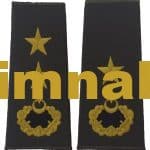 Yellow Embroidered Laurel Wreath on Khaki Fabric with Black Epaulet Embroidery