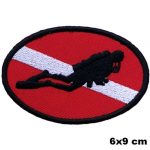 The Diving Flag Diver Embroidered Patch (6x9 cm)