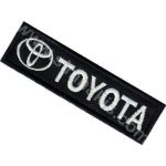 Toyota Text Embroidered Patch Emblem Black 9x2.5 cm