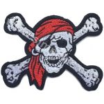 Skull Pirate Death Embroidered Patch (10.5x8 cm)