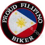 Proud Filipino Biker Embroidered Patch (9x9 cm)