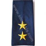Aviation First Lieutenant External Rank Epaulet Embroidery (Navy Fabric with Yellow Star) - 1 Pair
