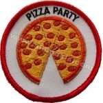 Pizza Party Emblem Embroidered Patch (8x8 cm)
