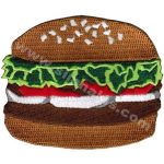 Hamburger Embroidered Patch (9x7.5 cm)