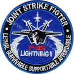 Joint Strike Fighter Logo Embroidered Patch (Woven, 9 x 9 cm)