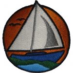 Sailboat Embroidered Patch 8x7.5 cm