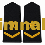 Epaulettes 1 Star 1 Rank Black and Yellow 1 Pair 12x6 cm