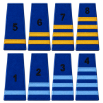 Captain Epaulettes with Embroidery 12x5 cm