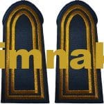 Fire Chief Epaulettes Navy with Gold Glitter Thread Embroidery 1 Pair (13x6 cm)