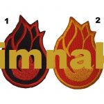 Flames Embroidered Patch 6x4 cm