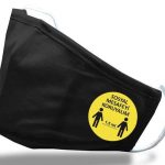 Social distance logo double side printed mask washable