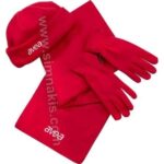 Avea Embroidery Application on Fleece Hat and Scarf