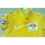 Embroidery Application on "Eczane" Red Polo Shirt (T-shirt) with Logo Patch