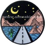 Long Road Under the Starry Night Embroidered Patch – 8x8 cm