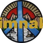 Peace Sign, Mountain, and River Embroidered Patch – 8x8 cm