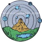 Mountain and Outer Space Embroidered Patch – 8.5x9 cm