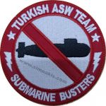 Turkish ASW Team Submarine Busters Embroidered Patch – Available in Two Sizes (9x9 cm & 24x24 cm)