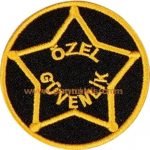 Private Security Emblem Embroidered Patch – Black & Yellow – 6x6 cm