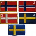 Norway, Denmark, Sweden Embroidered Flag Patch – 8x5 cm