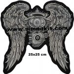 Motorcycle Wings Embroidered Patch – 25x25 cm