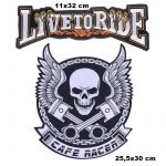 Live to Ride Cafe Racer Motorcycle Embroidered Patch