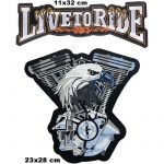 Live to Ride Eagle Motorcycle Embroidered Patch