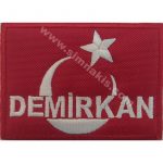 Turkish Flag Demirkan Embroidered Patch (5.5x7.5 cm)