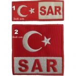 Sar Türk Bayrak Embroidered Patch (3x8 cm & 8x8 cm)