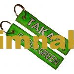 Takata Go For Green Fabric Embroidered Keychain (Double-Sided, 3x13 cm)