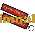 İstikbal Göklerdedir Türk Hava Kuvvetleri Embroidered Keychain (Double-Sided, 3x13 cm)
