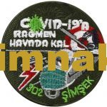302 Squadron Lightning "Stay in the Air Despite COVID-19" Embroidered Patch (9x9 cm)