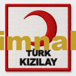 Turkish Red Crescent Flag Embroidered Patch (8x8 cm, 14x14 cm, 20x20 cm)