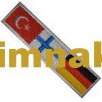 Turkey, Finland, and Germany Flags Combined Embroidered Patch - 2x8 cm