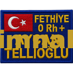 Personnel Name Tag with Flag Embroidered Patch - 6x8 cm
