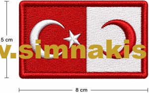 Embroidered Turkish Red Crescent Flag Patch 5x8 cm and 3x10 cm - Görsel 3