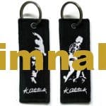 Atatürk Embroidered Keychain Double-sided Black 3.5x10 cm