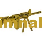 Gun, pistol, machine gun Embroidery Patch 25x14.5 cm