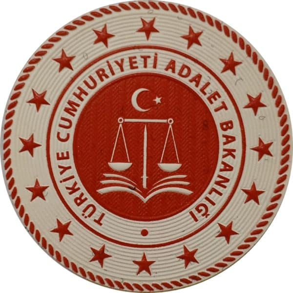 Republic of Turkey Ministry of Justice Emblem Silicone Patch 7x7 cm - Görsel 3