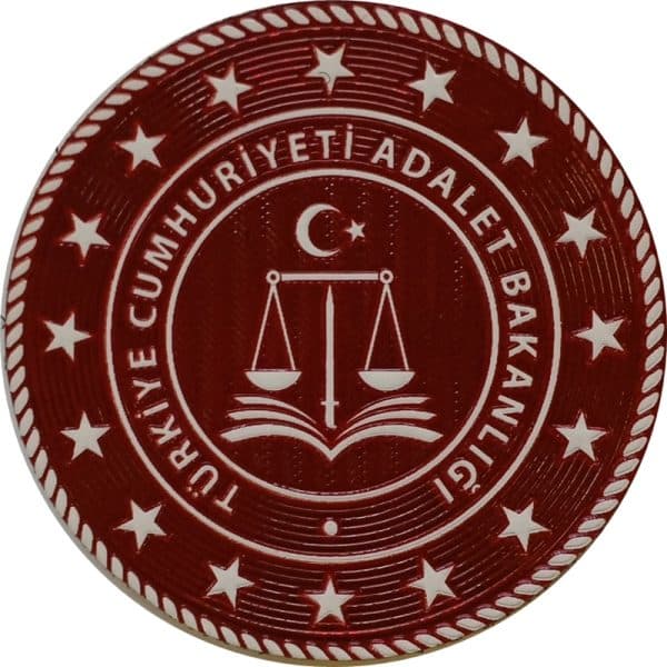Republic of Turkey Ministry of Justice Emblem Silicone Patch 7x7 cm - Görsel 2
