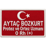 Personnel Name Tag Embroidered Patch 9x5.5 cm