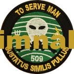 To Serve Man Gustatus Similis Pullus Embroidered Patch 9x9 cm