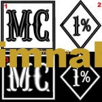MC %1 Biker Embroidery Embroidered Patch Veil MC 6x6 cm %1 6X4.5 cm 4 Different Models
