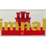 Gibraltar Flag Embroidered Patch 5x8 cm