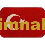 Turkish Flag Embroidered Patch, 5.7x8.5 cm