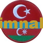 Türkiye Azerbaijan Flag Embroidery Embroidered Patch Pec 8x8 cm