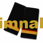 Aviation Epaulette with Gold and Silver Ribbon, Red Intermediate Design, Junior Technician, 9x4.5 cm